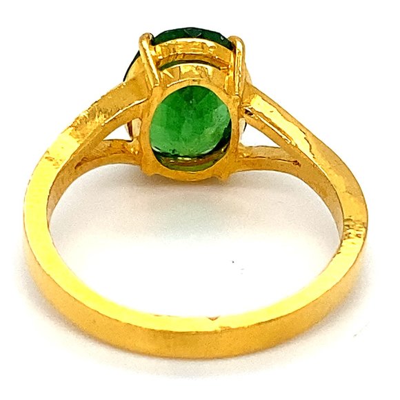 Tsavorite 3.31ct Solid 22K Yellow Gold Ring - Picture 4 of 6